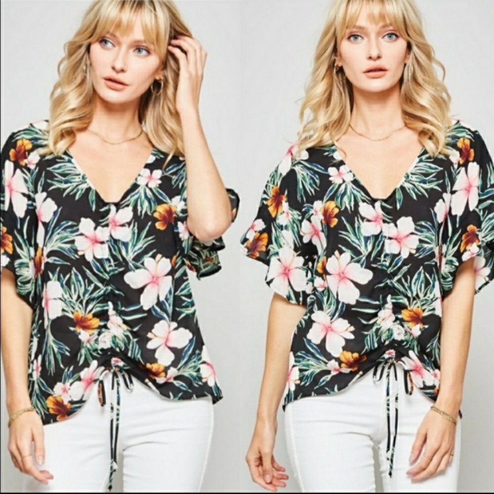 Tropical floral top